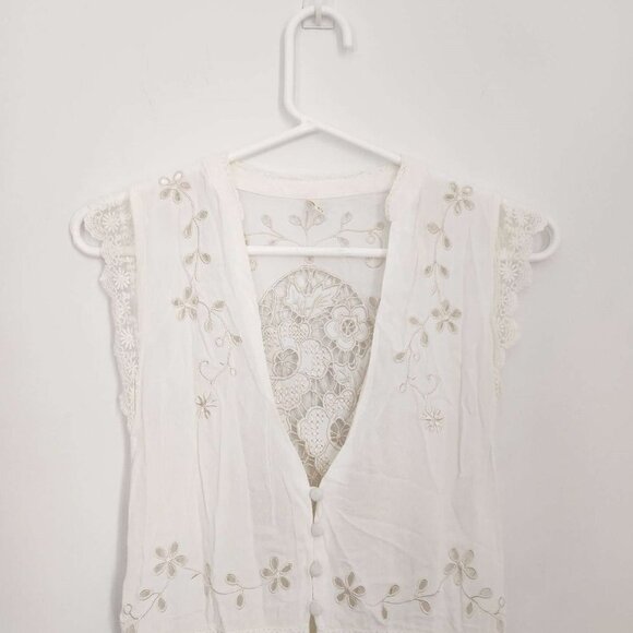 Seen on Alessandra Ambrosio SPELL Isla Bonita Romper Playsuit White XS b109 - Picture 5 of 10